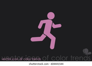 man running icon vector illustration eps10. Isolated badge athlete flat design for website or app - stock graphics