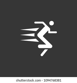 Man Running Icon White