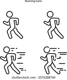 Man running icons isolated on white background. Man running icon trendy and modern Man running symbol for logo, web, app, UI. Man running icon simple sign.