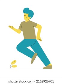 Ilustración de ejecución de un hombre de diseño plano de color limitado 