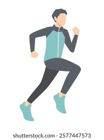 man running isolated vector illustration
