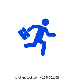 Man running late icon