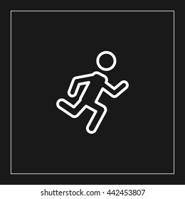 man running line icon