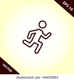 man running line icon