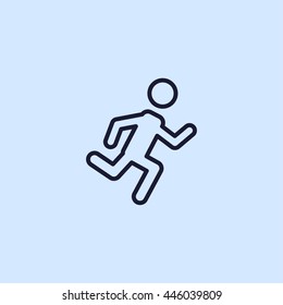 man running line icon