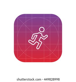 man running line icon