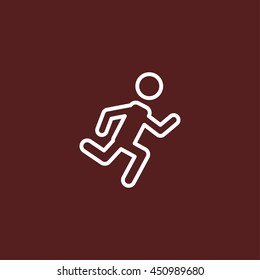man running line icon