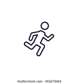 man running line icon
