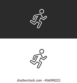 man running line icon