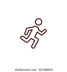 man running line icon