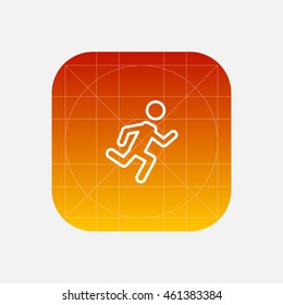 man running line icon