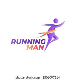 Man Running Logo, Modern colorful sport logo