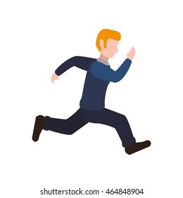 Man running male avatar person people icon. Isolated and flat illustration. Vector graphic