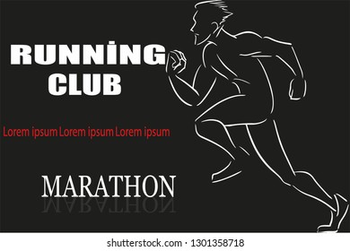 Man running marathon logo