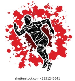 A Man Running Marathon Runner Cartoon Sport Graphic Vector