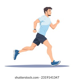 A man running marathon vector illustration
