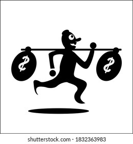 Man Running with money, Illustration in Vektorformat - Stockillustration.