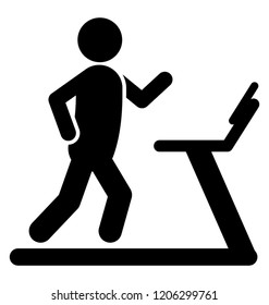 Man running on a machine depicting treadmill workout 