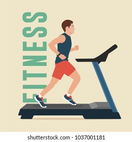Man Running on Treadmill