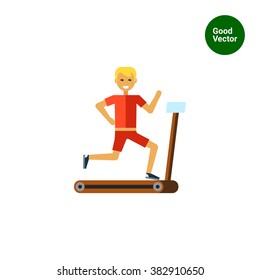 Man running on treadmill