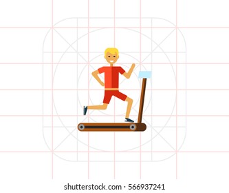 Man running on treadmill