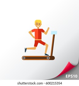 Man running on treadmill