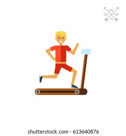 Man running on treadmill