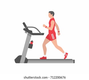 Man running on treadmill 