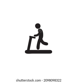 Man Running on Treadmill in Gym Icon