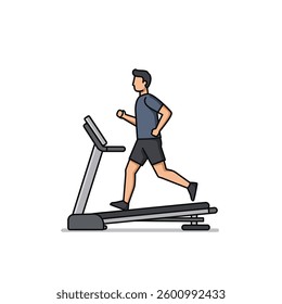 A Man Running on a Treadmill in a Gym.
