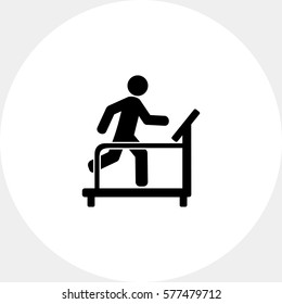 Man Running on Treadmill in Gym Icon