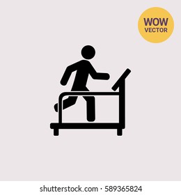 Man Running on Treadmill in Gym Icon