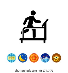 Man Running on Treadmill in Gym Icon