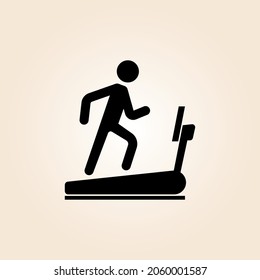 Man Running On Treadmill Icon Design Vector