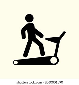 Man running on treadmill icon design vector