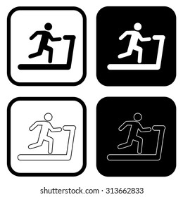 Man Running on a Treadmill icon . Vector illustration