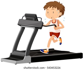 Man running on treadmill illustration