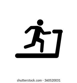 Man Running on a Treadmill . Vector illustration