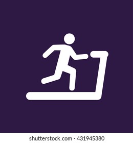 Man Running on a Treadmill . Vector illustration