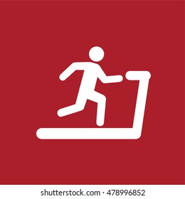 Man Running on a Treadmill . Vector illustration