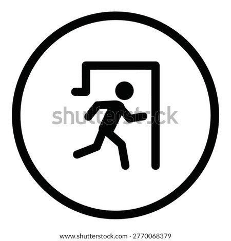 A man running out of a door in a hurry, capturing a dynamic concept of escape, urgency, or transition. Perfect for business presentations, marketing materials, and creative projects about change.