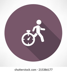 man running out of time icon