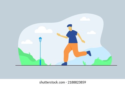 man running outdoor, sport running