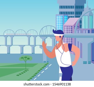 Man running outside design, Healthy lifestyle Fitness bodybuilding bodycare activity and exercisetheme Vector illustration