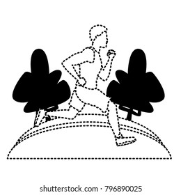 Man running at park