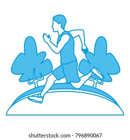 Man running at park