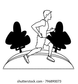 Man running at park