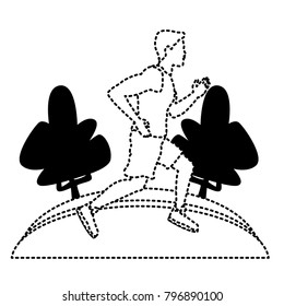 Man running at park