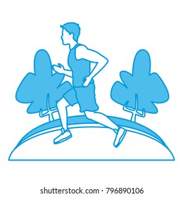 Man running at park