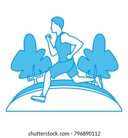 Man running at park
